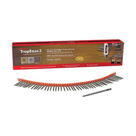 Fastenmaster Fastenmaster 5958129 TrapEase3 No.20 x 2.5 in. Torx TTAP Star Head Brown Carbon Steel Deck Screws - 1000 Per Box 5958129